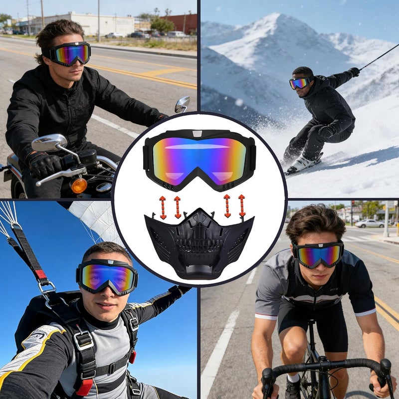 PLOOTA Motorcycle Face Mask Full Face,Dirt Bike Goggles Motocross, ATV, Offroad, Riding Racing Goggles for Men Women - Image 4
